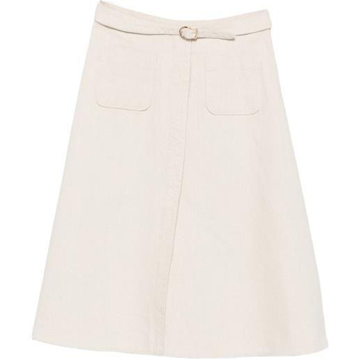 Dorothee Schumacher gonna midi con tasche applicate e cintura - toni neutri