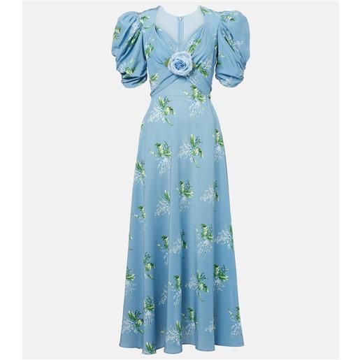 Rodarte abito in seta con stampa floreale