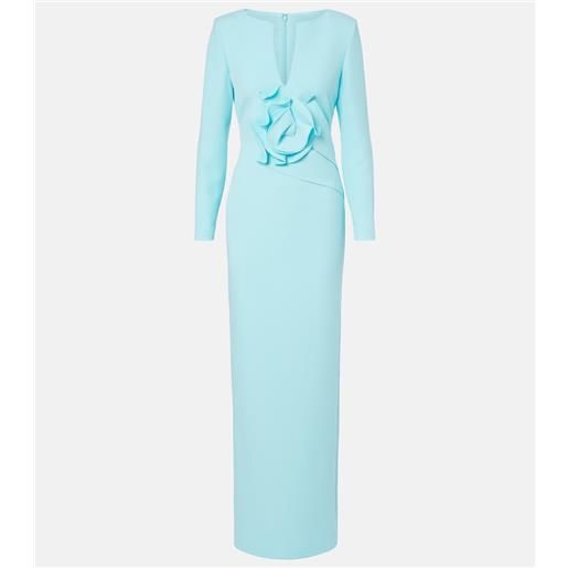 Roland Mouret abito lungo in crêpe con applicazioni