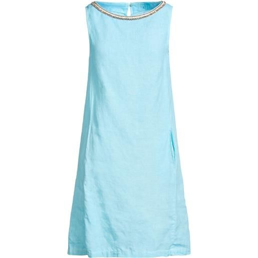 120% LINO - vestito corto - celeste