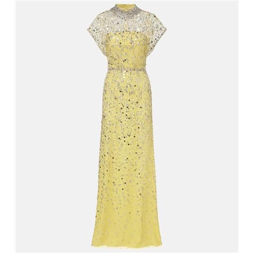 Jenny Packham abito lungo crystal drop con cristalli