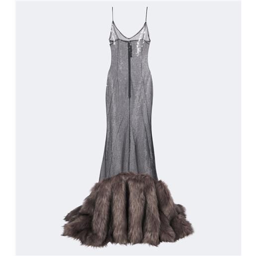 David Koma abito lungo con paillettes