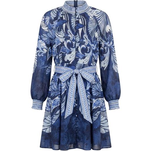 Hale Bob abito a fiori con cintura - blu