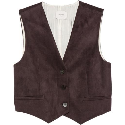 Alysi gilet con effetto pelle scamosciata - viola