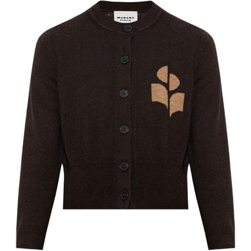 MARANT ÉTOILE cardigan newton con logo - marrone