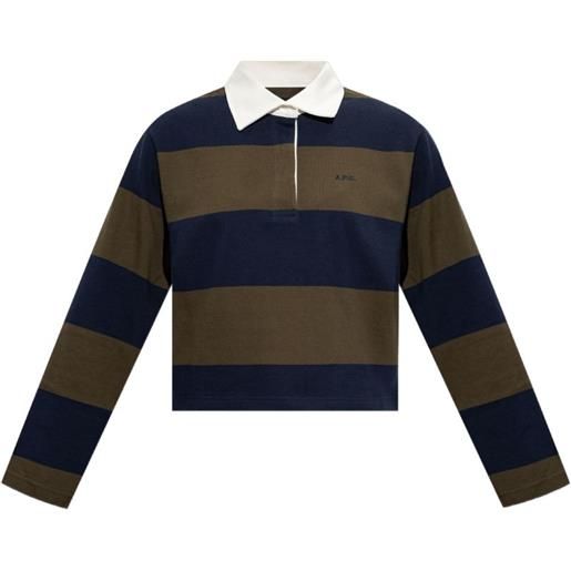 A.P.C. camicia a righe a maniche lunghe - blu