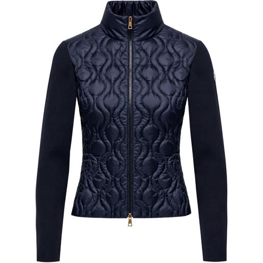 Moncler cotton padded zip-up cardigan - blu