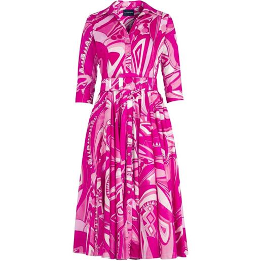Samantha Sung abito lungo aster con stampa astratta - rosa