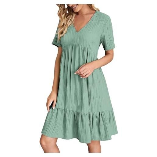 LKRSEEF abiti estivi donna vestiti da mare in lino e cotone leggeri freschi eleganti casual per spiaggia