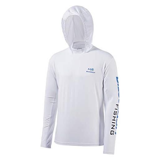 Bassdash upf 50+ -t-shirt da pesca rashguard protezione solare felpa da uomo con cappuccio e protezione dai raggi uv
