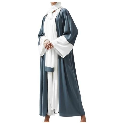 Vhersily musulmano donna abaya copertura totale vestito da areghiera con hijab abiti islamici jilbab islamico modesto vestiti da ramadan eid mubarak tinta unita classico per business e mezze stagioni