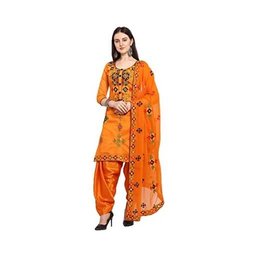Nitimatta set completo salwar kameez per donne pronto da indossare taglia grande abito indiano punjabi per patiala party wear, arancione, xxx-large