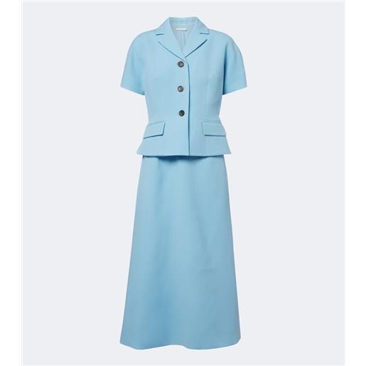 Emilia Wickstead abito midi alexina in crêpe di lana