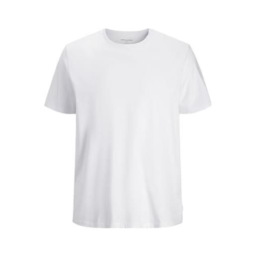 JACK & JONES jack&jones plus jjeorganic basic tee ss o-neck noos ps t-shirt, bianco, xxl plus uomo