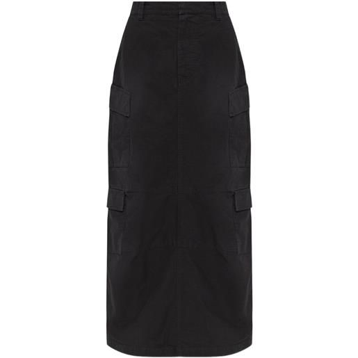 Balenciaga gonna midi con tasche - nero