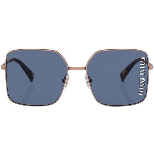 Miu Miu Eyewear occhiali da sole con logo traforato - oro