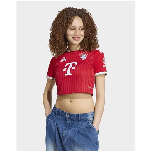 Adidas womens adidas maglia home cropped fc bayern mã¼nchen 26/27 - rosso, rosso