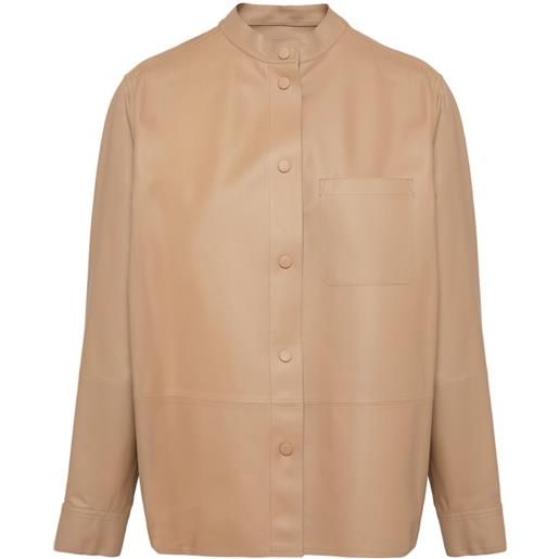 Yves Salomon camicia in pelle - toni neutri