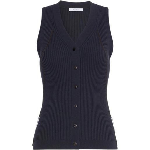 Max Mara gilet in cotone e viscosa - blu