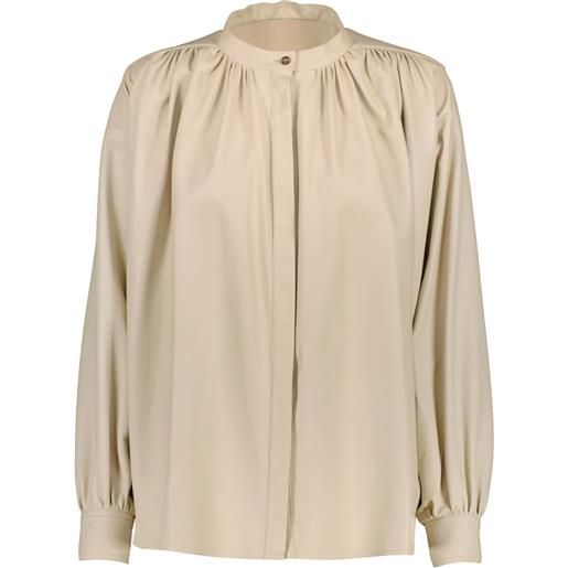Yves Salomon camicia plissettata in pelle - toni neutri