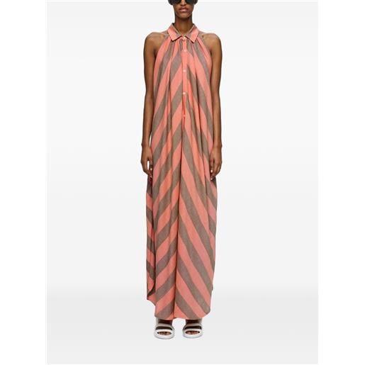 Marrakshi Life abito lungo the halter a righe - arancione