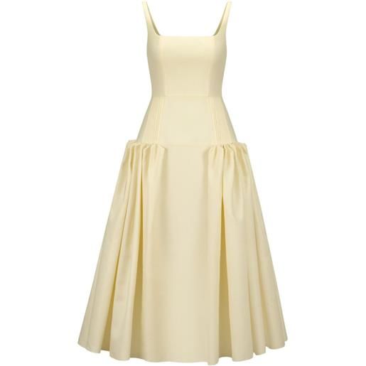 THE ARKOW abito midi sienna con vita plissettata - giallo