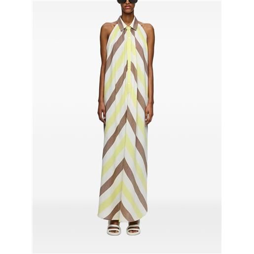Marrakshi Life abito lungo the halter a righe - giallo