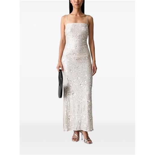 Bardot abito lungo sinclaire con paillettes - argento