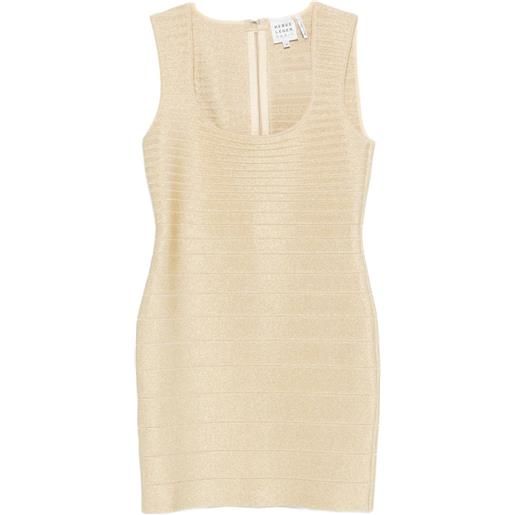 Herve Leger abito corto the mirabel - toni neutri