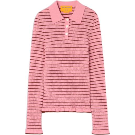 Guest In Residence polo a righe - rosa