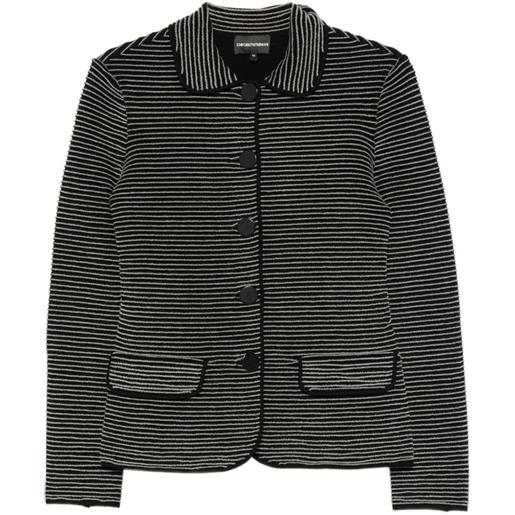 Emporio Armani giacca a righe con bottoni - nero