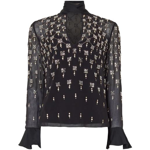 Temperley London blusa con fiocco - nero
