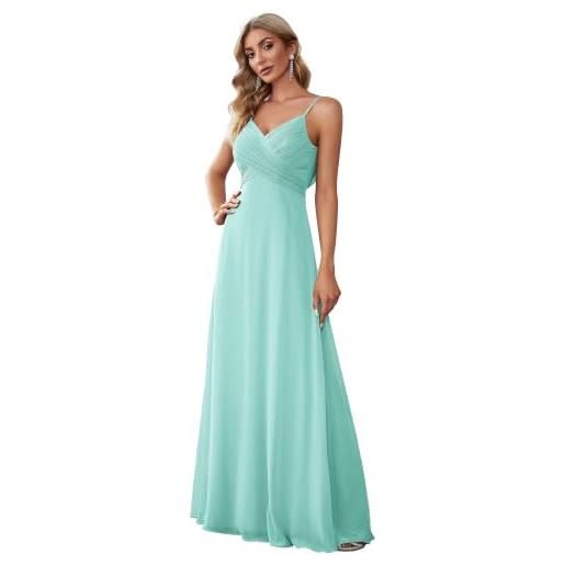 Ever-Pretty vestiti da sera donna lungo scollo a v senza maniche linea ad a chiffon senza schienale 80026