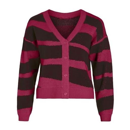 Vila gilet prugna/nero donna jacquard