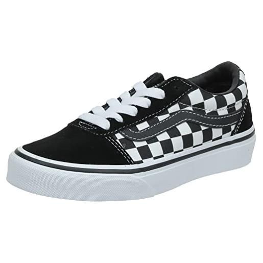 Vans ward, sneaker unisex - bambini e ragazzi, checkered black true white, 27.5 eu