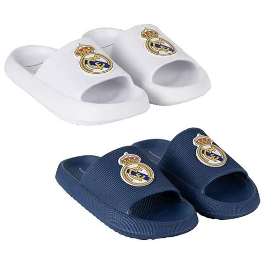 CERDÁ LIFE'S LITTLE MOMENTS infradito da spiaggia eva real madrid per bambini e adulti, scarpe ufficiali leggere e antiscivolo, sandali estivi, unisex, bianco, 36/37 eu