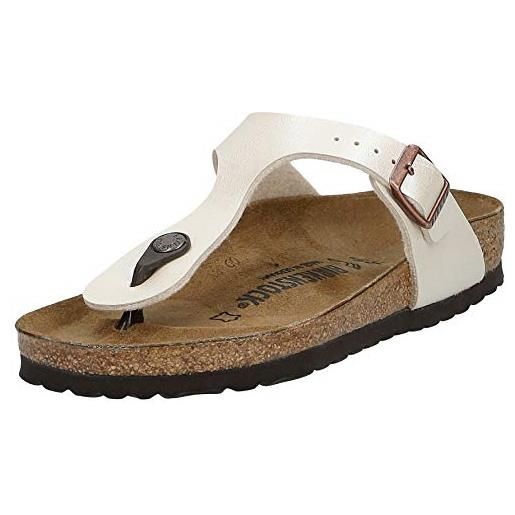 Birkenstock 943871 gizeh pearl white, birko flor graceful infradito donna, white eu 36