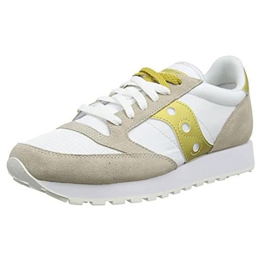 Saucony jazz original vintage, sneaker donna, bianco oro, 37 eu