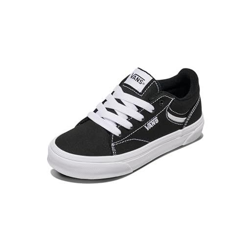 Vans seldan, sneaker unisex - bambini e ragazzi, canvas black white, 34.5 eu