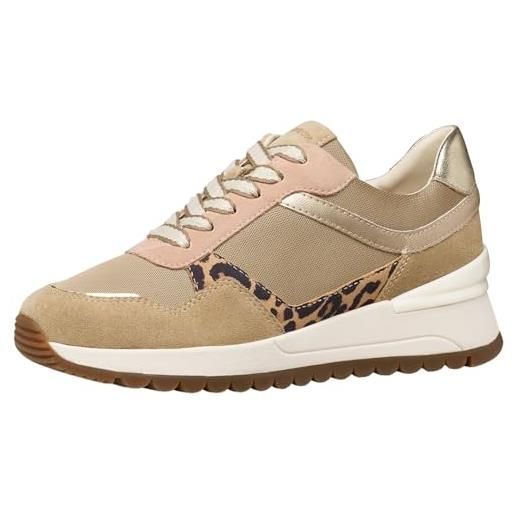 Geox scarpe da ginnastica da donna d desya a, lt tortora/crema, 39 eu