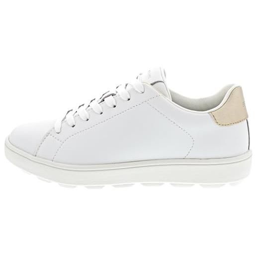 Geox scarpe da ginnastica da donna d spherica ecub-1 b, bianco/lt oro, 37 eu