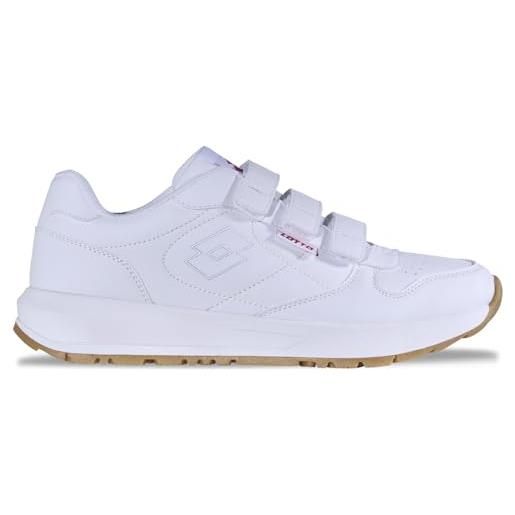 Lotto straight vl unisex, scarpe da ginnastica adulto, bianco, 42 eu