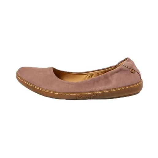 El Naturalista n5300 nobuck lavado malva/coral red donna ballerinas