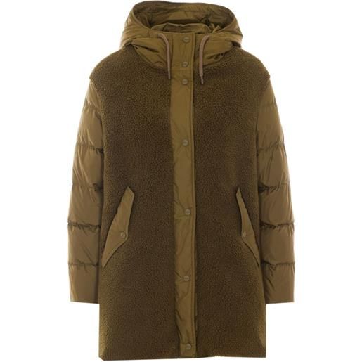 Herno parka imbottito con dettaglio in shearling - verde