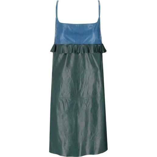 La-Rose abito midi con ruches - verde