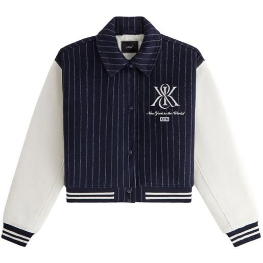 KITH bomber crop campbell gessato - blu