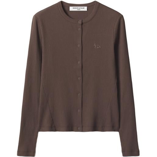 Maison Kitsuné cardigan baby fox a coste - marrone