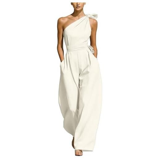 Leaomuny tuta donna elegante cerimonia curvy, jumpsuit lunga eleganti intera monospalla casual, salopette estiva pantaloni larghi slim fit, monopezzi e tute cocktail, overalls festa da sera jumpsuits