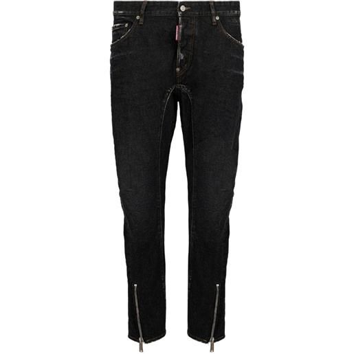 DSQUARED2 jeans biker con zip - nero