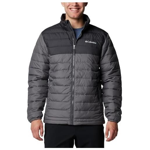 Columbia powder lite ii jacket, fodera riflettente omni-heat, tessuto resistente all'acqua, cappuccio regolabile, tasche di sicurezza, polsini elastici - da uomo